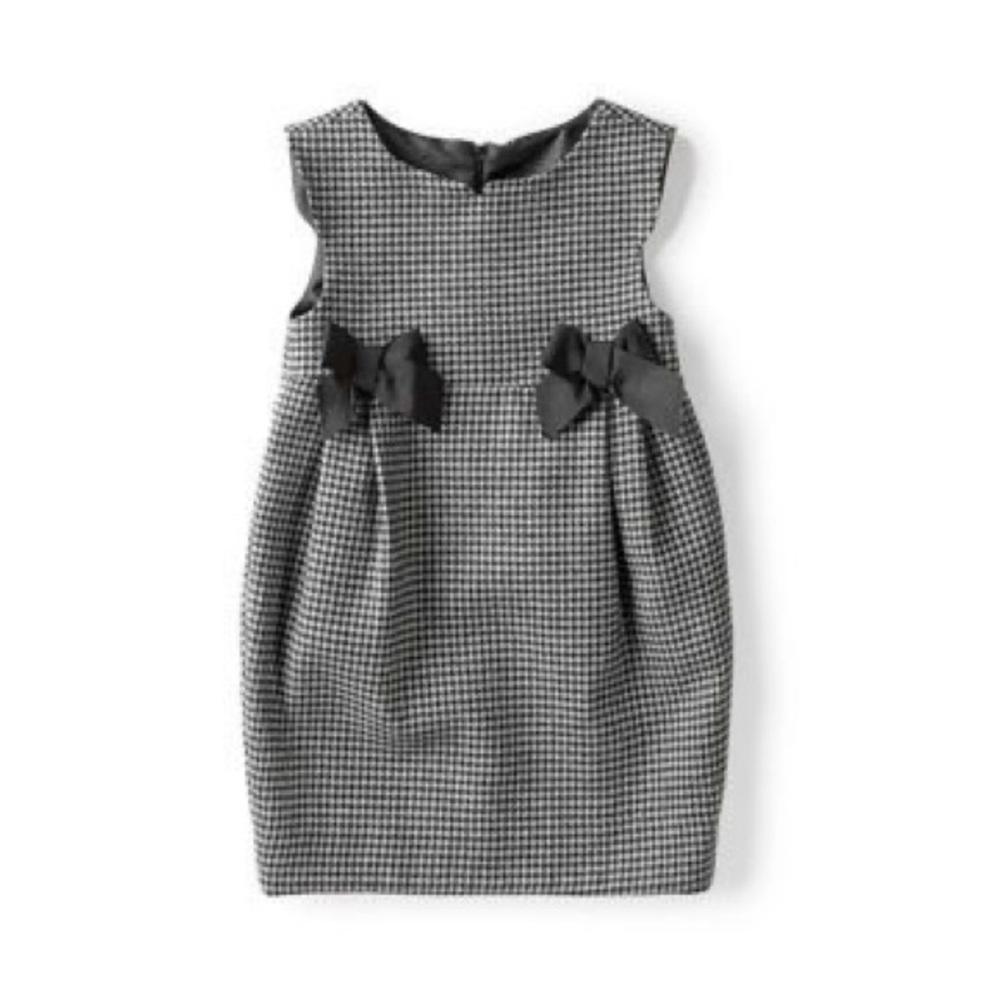 Zara Black and Gray Houndstooth Kids Dress y.